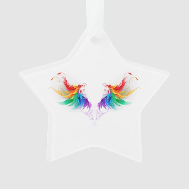 Ornamento Asas Fluffy Rainbow (Frente)