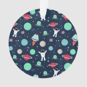 Ornamento Astronautas Planetas Foguetes e Alienígenas