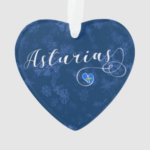 Ornamento Astúrias Flag Heart, Asturies, Espanha