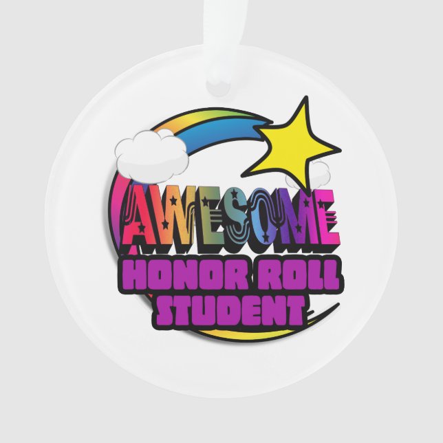 Ornamento Atirar em Star Rainbow Aluno Adorável Roll Honor (Frente)
