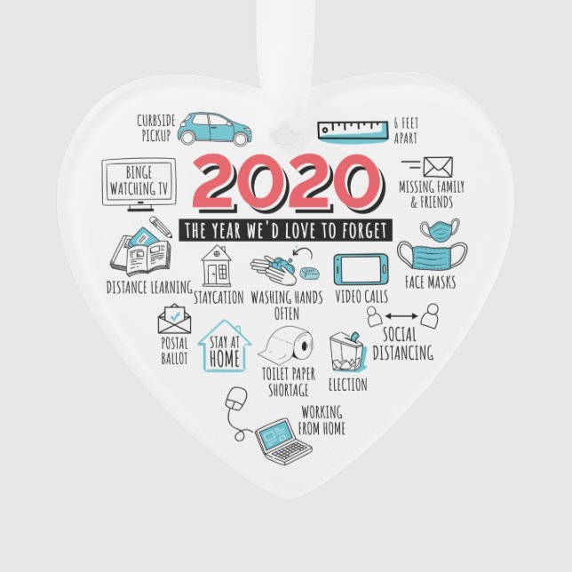 Ornamento Atividades de quarentena 2020 Comemorativas do Nat (Frente)