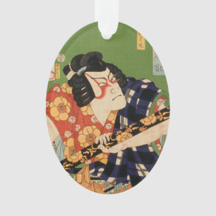 Ornamento ator japonês (#1) (impressão japonês de Vintage