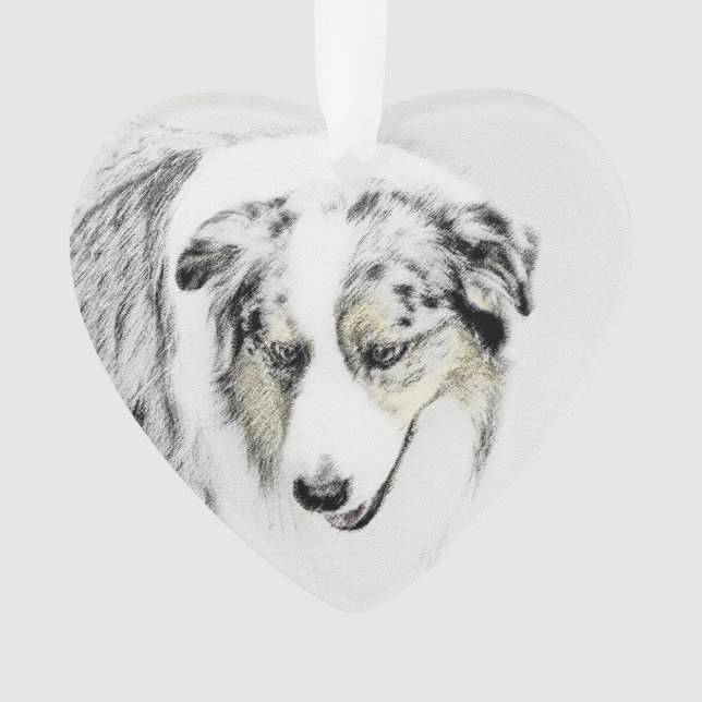 Ornamento Australian Shepherd Painting - Original Dog Art (Frente)