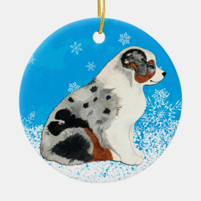 Ornamento australiano da neve dos filhotes de (Frente)