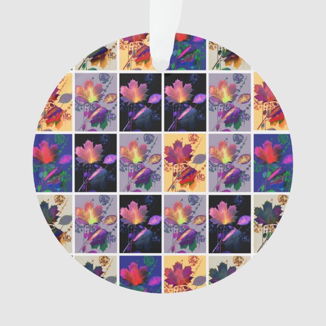 Ornamento Autumn Deixa Colagem de Colagem de Colheita de Pat (Frente)