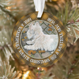 Ornamento Autumn Leaves Westie no Pacio