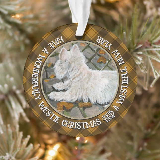 Ornamento Autumn Leaves Westie no Pacio (Árvore)