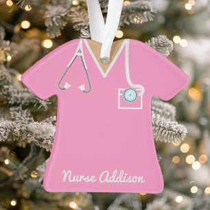 Ornamento Aventais Rosa Personalizados para Enfermeira