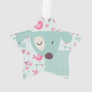 Ornamento Aves, Cães, Bandeiras, Flores