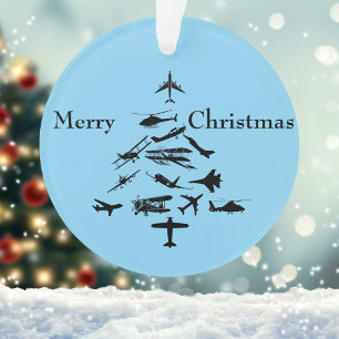 Ornamento Avião de Árvore Feliz de Natal,Aviação Legal