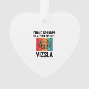 Ornamento Avô Orgulhoso Vizsla Design Vintage Amante de Cães
