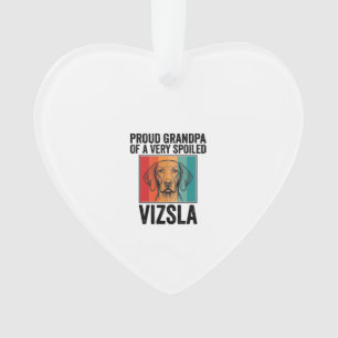 Ornamento Avô Orgulhoso Vizsla Design Vintage Amante de Cães