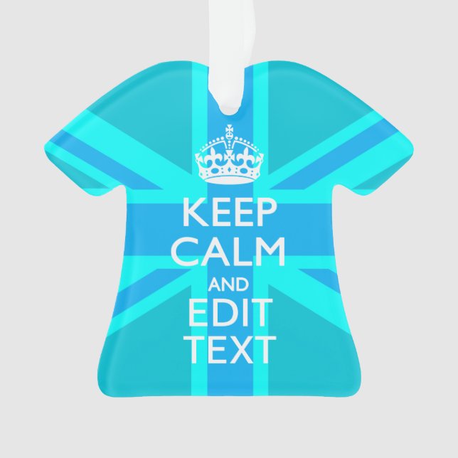 Ornamento Azul Aqua Mantenha Calma E Seu Rato De Texto (Frente)
