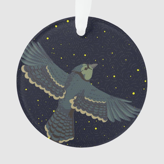 Ornamento Azul Celestial do Gaio (Frente)