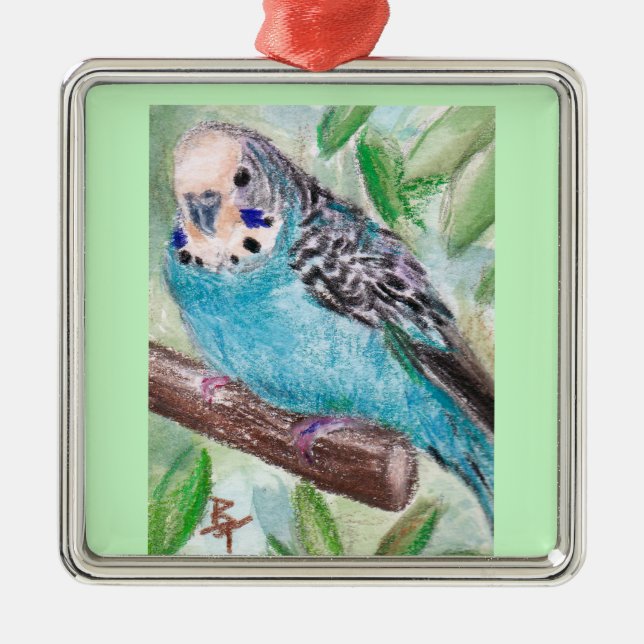 Ornamento azul do Parakeet (Frente)