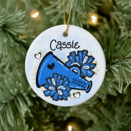 Ornamento Azul Megaphone Pom Pom Cute