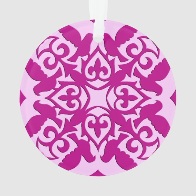 Ornamento Azulejo marroquino - magenta e rosa (Verso)