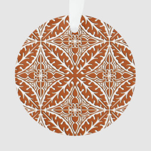 Ornamento azulejos marroquinos - castanho-ferrugem e branco