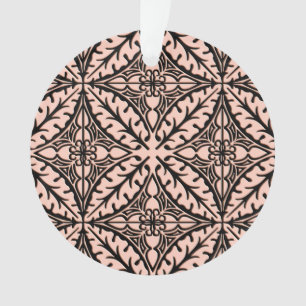 Ornamento Azulejos marroquinos - cor-de-rosa-pêssego e preto