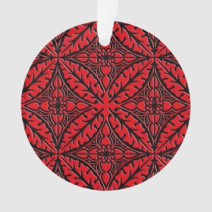 Ornamento azulejos marroquinos - vermelho escuro e preto