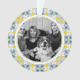 Ornamento Azulejos portugueses Foto do Natal da família