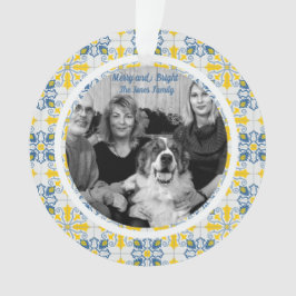 Ornamento Azulejos portugueses Foto do Natal da família