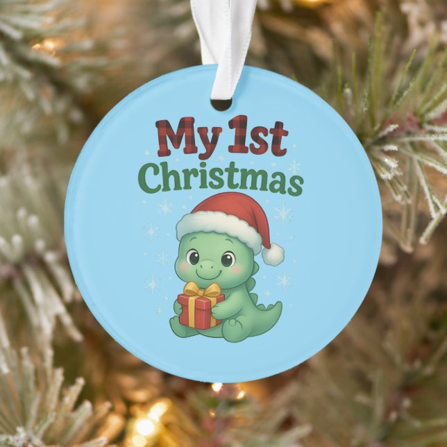 Ornamento Baby Boy My 1st Christmas Dino (Árvore)