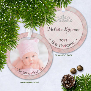 Ornamento Baby Girl Little Princess First Christmas Keape