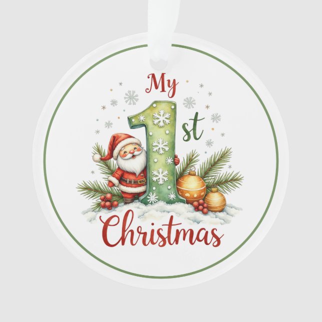 Ornamento Baby’s First Christmas Ornament – Snowman Keepsake (Frente)