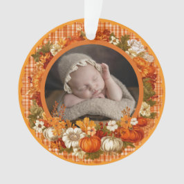 Ornamento Baby’s First Thanksgiving Fall Floral Photo