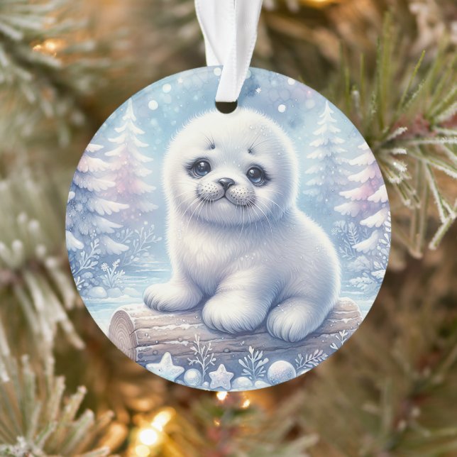 Ornamento Baby Seal in Pastel Pines (Árvore)