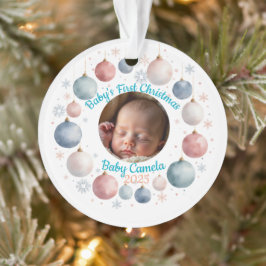 Ornamento Baby's First Christmas 2025 Personalized Photo 