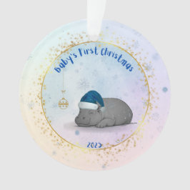 Ornamento Baby's First Christmas - Acrylic Hippo Ornament