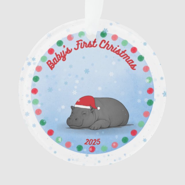 Ornamento -Baby's First Christmas -Baby Hippo Ornament (Frente)
