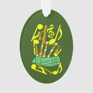 Ornamento Bagpipe Red Music Notes