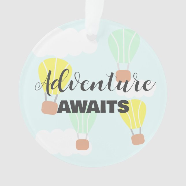 Ornamento Balão de ar quente Sexo Chá de fraldas neutro (Frente)