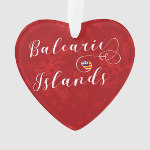 Ornamento Baleares Islands Flag Heart, The Balearics