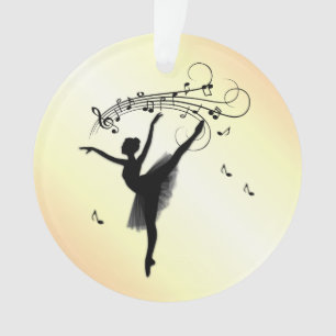 Ornamento Ballerina Dançando Incrível com Música Amarela