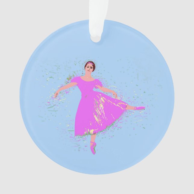 Ornamento Ballerina Dancer Magenta - Vestido Rosa (Frente)