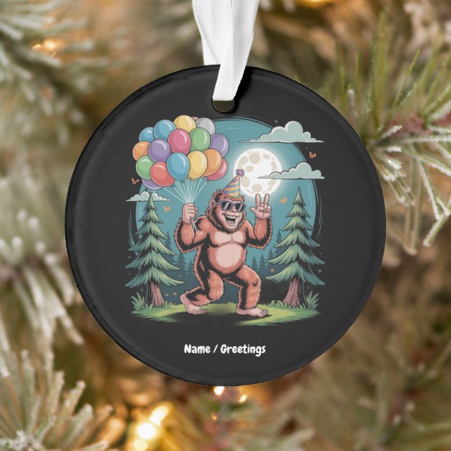 Ornamento Balões de Festa de aniversário Bigfoot Engraçado (Árvore)