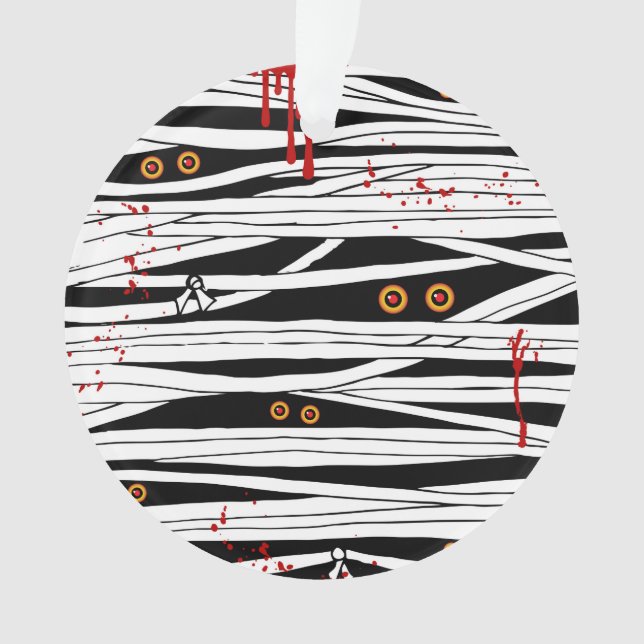 Ornamento Bandagens da múmia sangrentas e Halloween assustad (Frente)