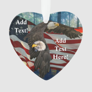 Ornamento Bandeira Americana Bald Eagle