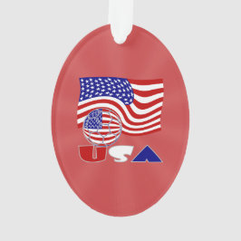 Ornamento Bandeira Americana da Bola Vermelha do Futebol Ame