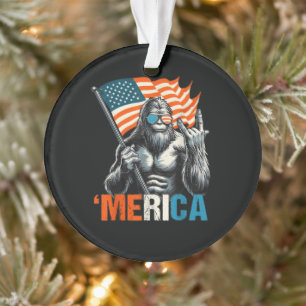 Ornamento Bandeira Americana da Rocha Bigfoot Merica