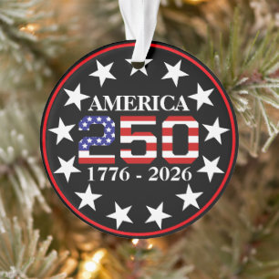Ornamento Bandeira Americana do 250º Aniversário dos EUA 177