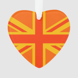 Ornamento Bandeira Britânica Vibrante Laranja Union Jack Swa