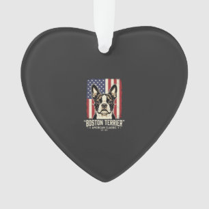 Ornamento Bandeira Clássica Americana Boston Terrier