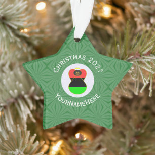 Ornamento Bandeira de Natal Anjo da Diáspora Africana Person