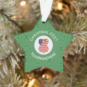 Ornamento Bandeira de Natal do Anjo de Cabelo Vermelho dos E