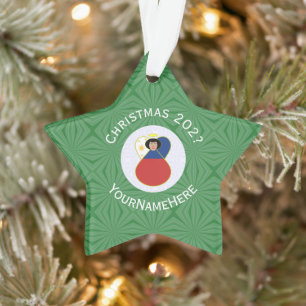 Ornamento Bandeira de Natal do Anjo Filipino Personalizada 